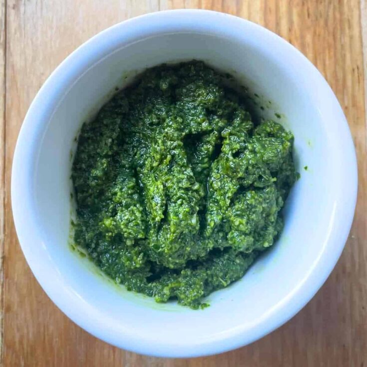 Pesto alla Genovese in a bowl