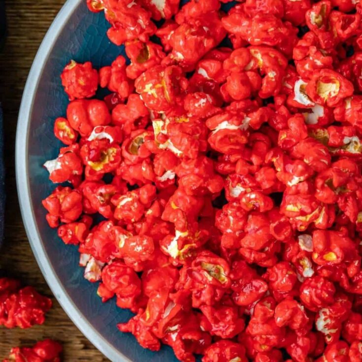 Red hot cinnamon popcorn