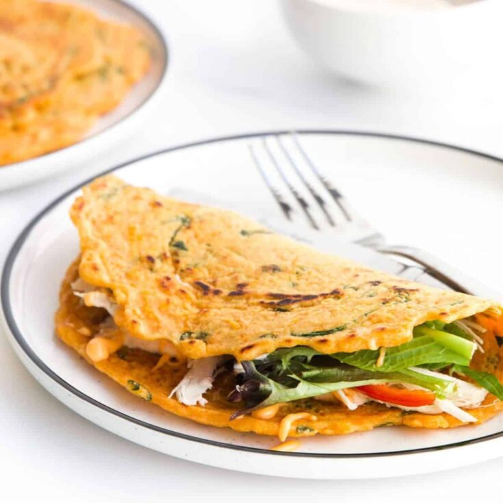 Red lentil pancakes on a plate