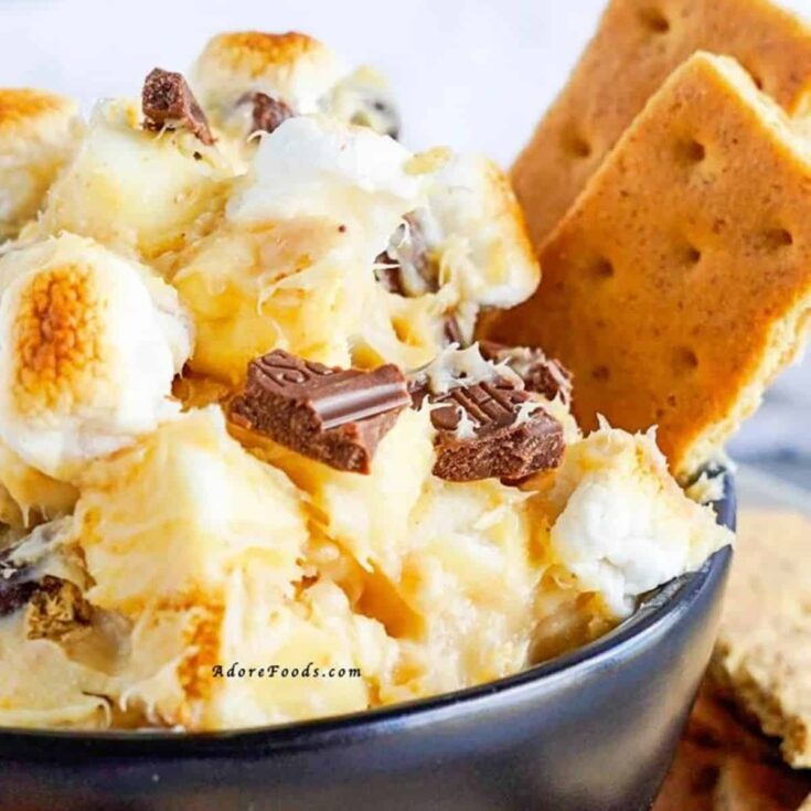 A bowl of S'mores cookie dough dip