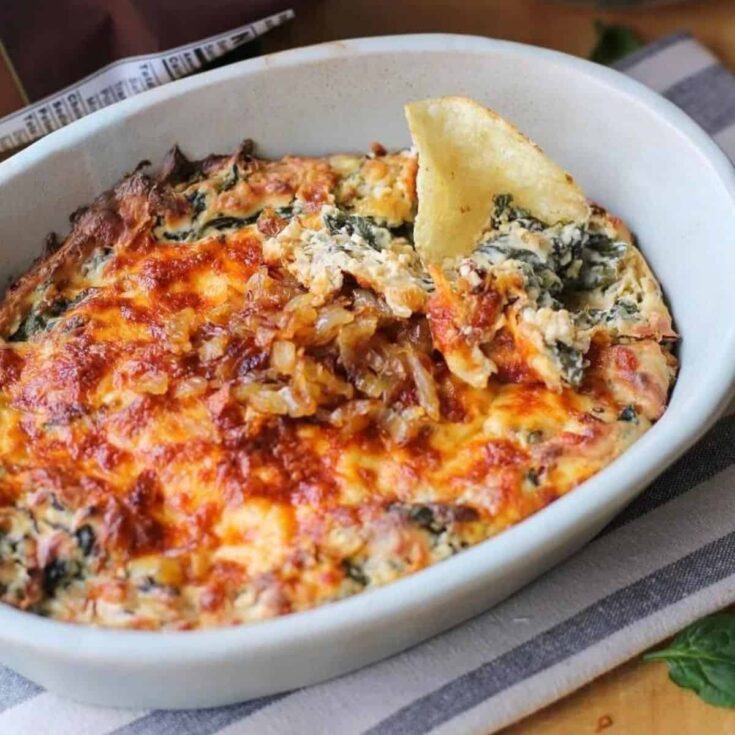 Spinach and caramelized onion dip