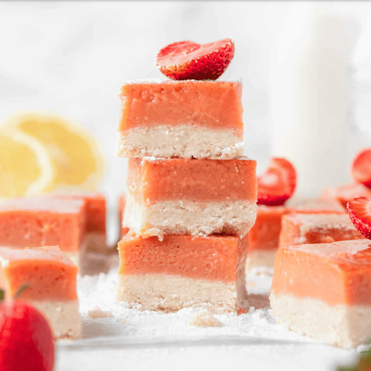 A stack of strawberry lemonade bars