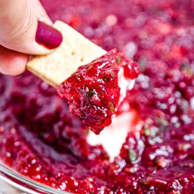Sweet and spicy cranberry jalapeno dip