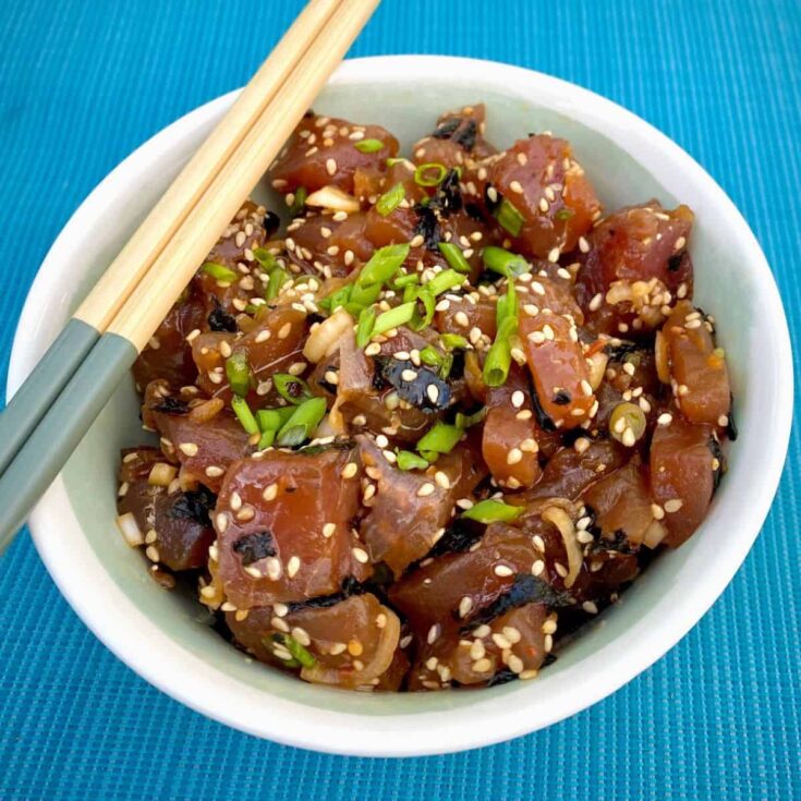Ahi poke made after reading these Hawaiian recipes