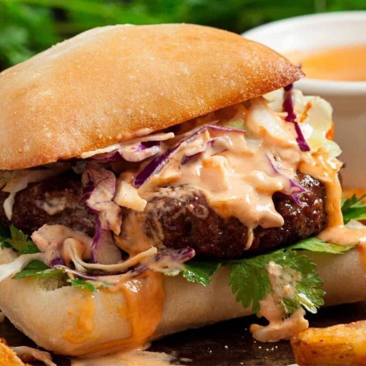 Asian burgers with sriracha mayo made after reading these Burger recipes