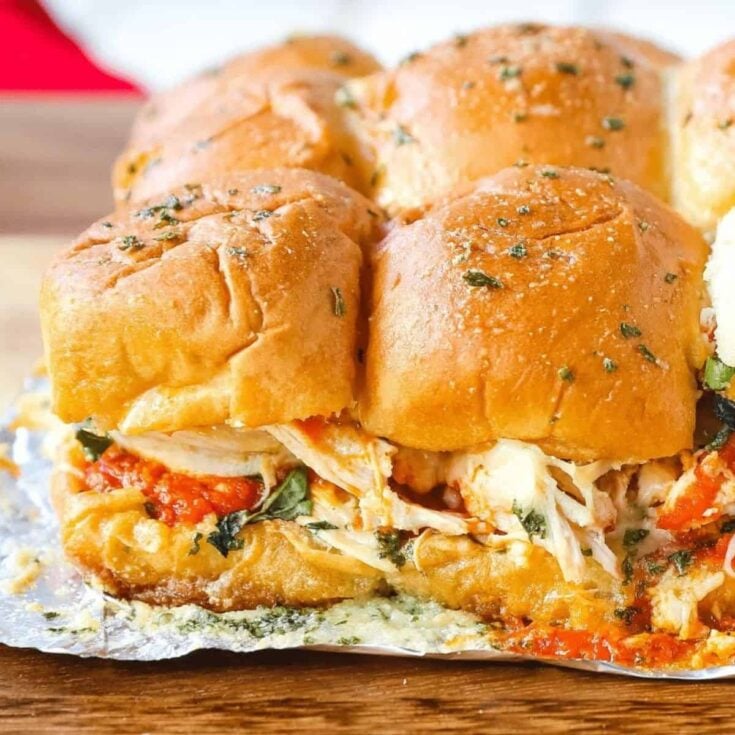 Baked chicken parm sliders