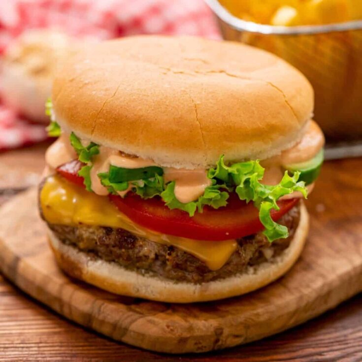 A juicy burger