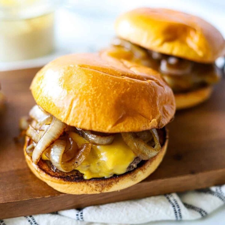 Two Blackstone smash burgers
