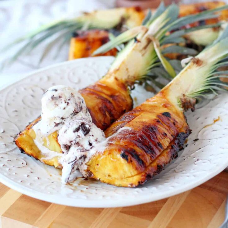 Brazilian grilled pineapple on a plate