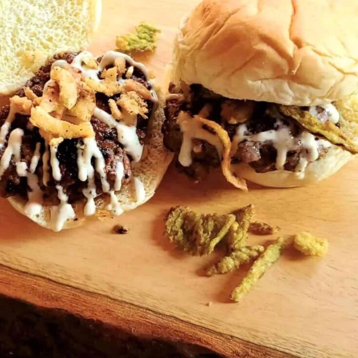 Brisket burger sliders with horseradish aioli