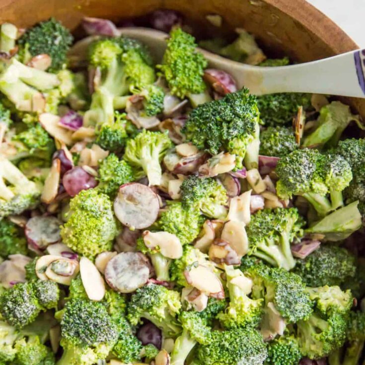 Broccoli salad in a bowl