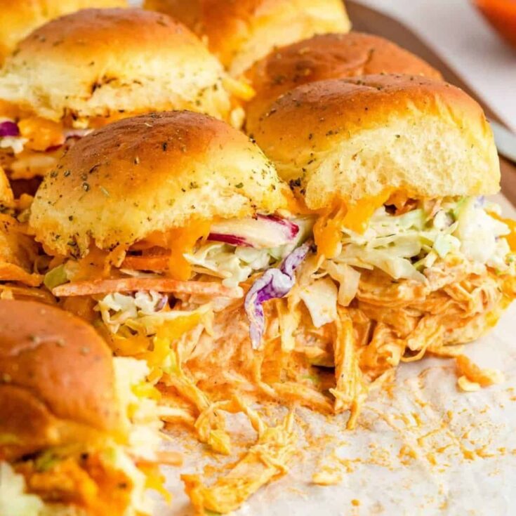 Buffalo chicken sliders