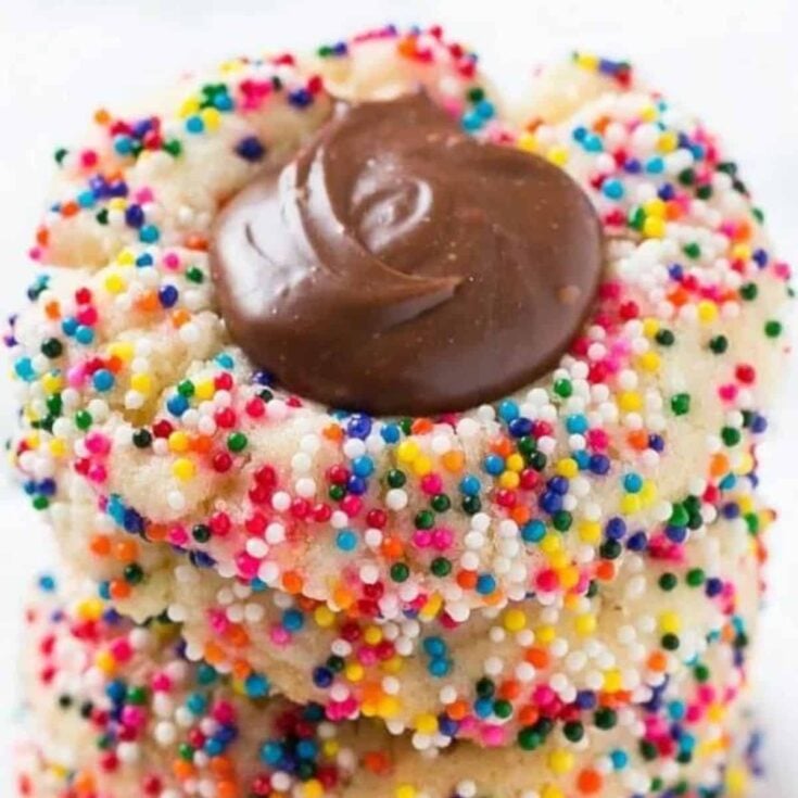 Chocolate fudge cookies with sprinkles made after reading these Unicorn party food
