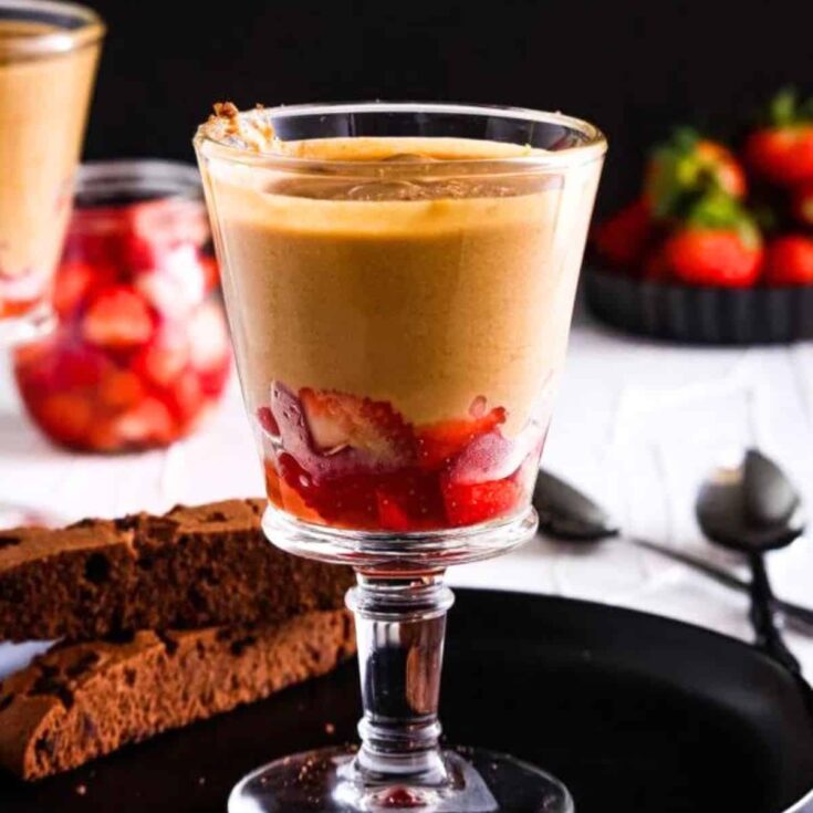 A glass of classic Italian cream custard