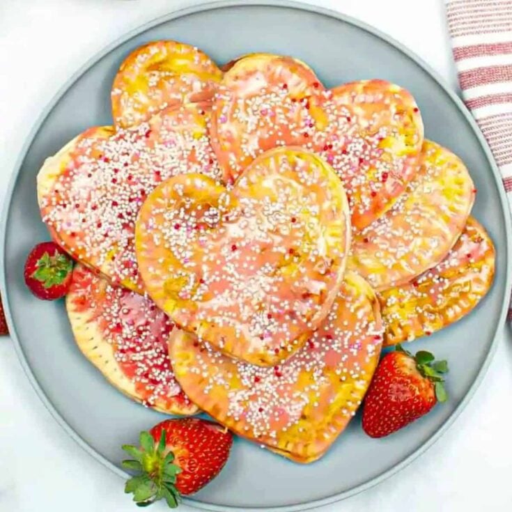A plate of homemade strawberry pop tarts