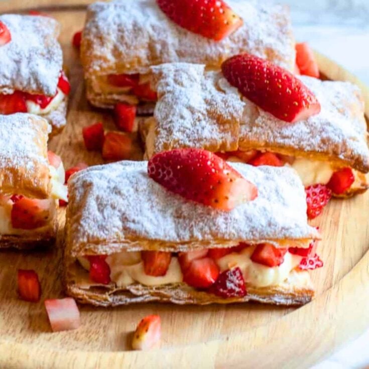 Strawberry puff pastry stacks made after reading these Valentine's breakfast idea