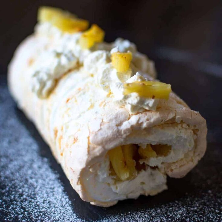 Gluten-free coconut and pineapple roulade