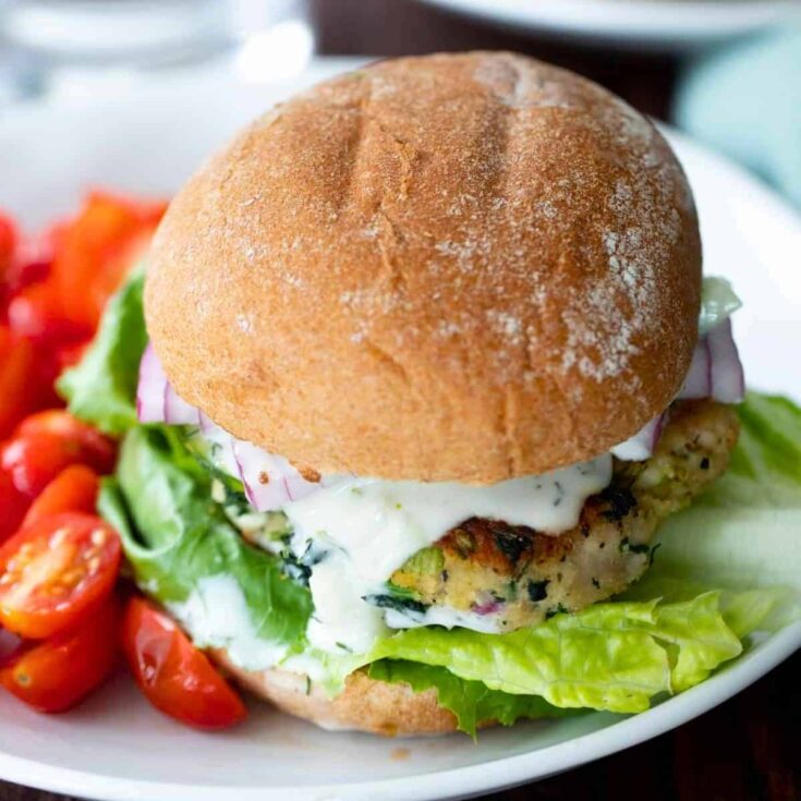 Greek chicken burger
