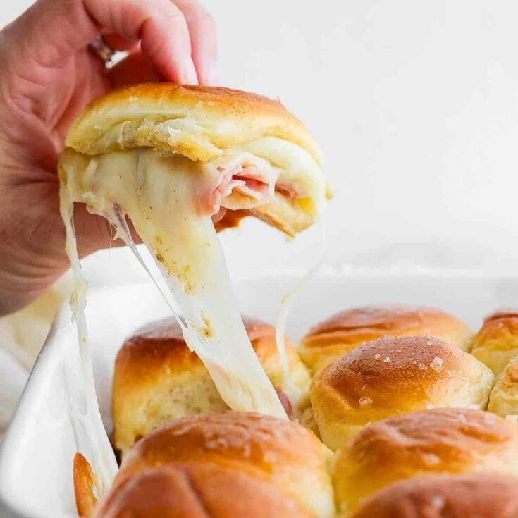 Pulled out ham and cheese sliders