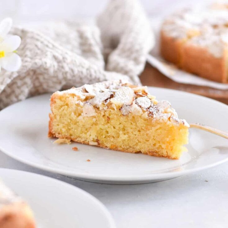 A slice of Italian almond cake