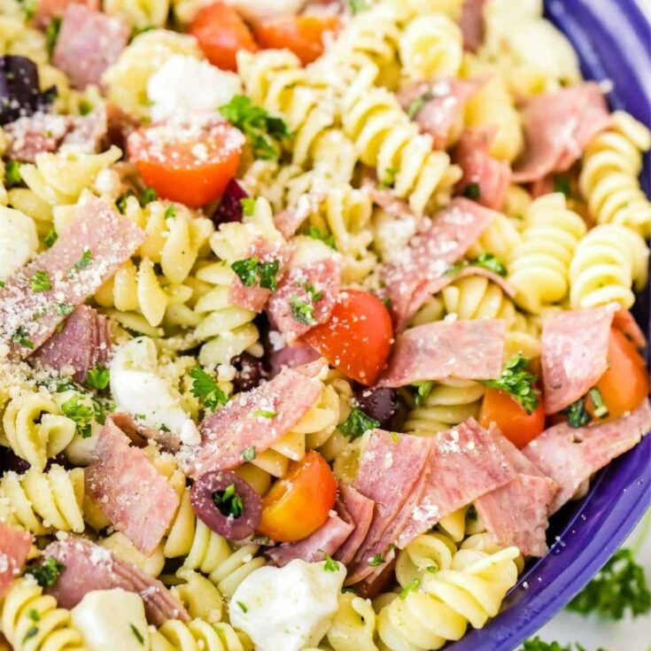 Italian pasta salad made after reading these Potluck side dishes