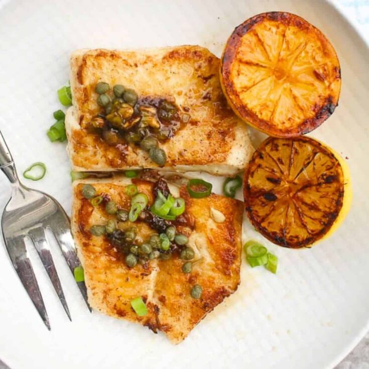 A plate of Julia Child's fish meuni&egrave;re