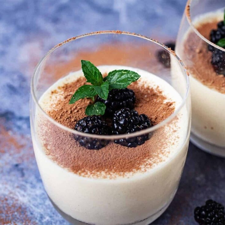 A glass of mascarpone mousse