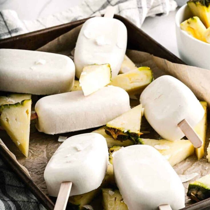 Pina colada popsicles made after reading these Pineapple dessert recipes