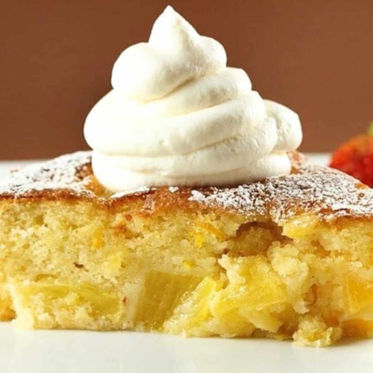 A slice of pineapple butter cake