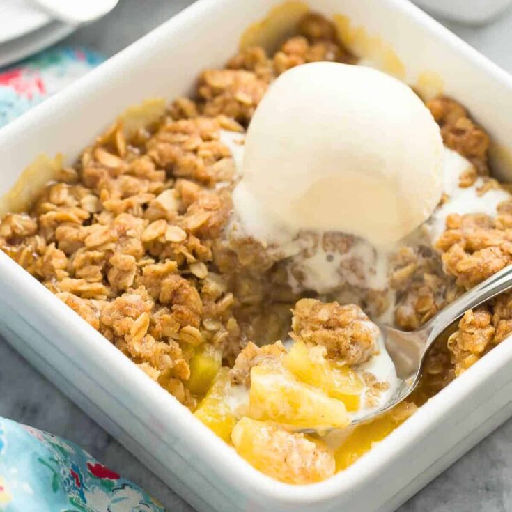 Pineapple crisp recipe made with fresh pineapple