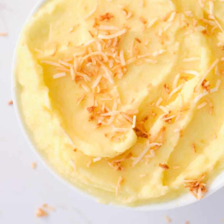 A bowl of pineapple no churn kefir ice cream