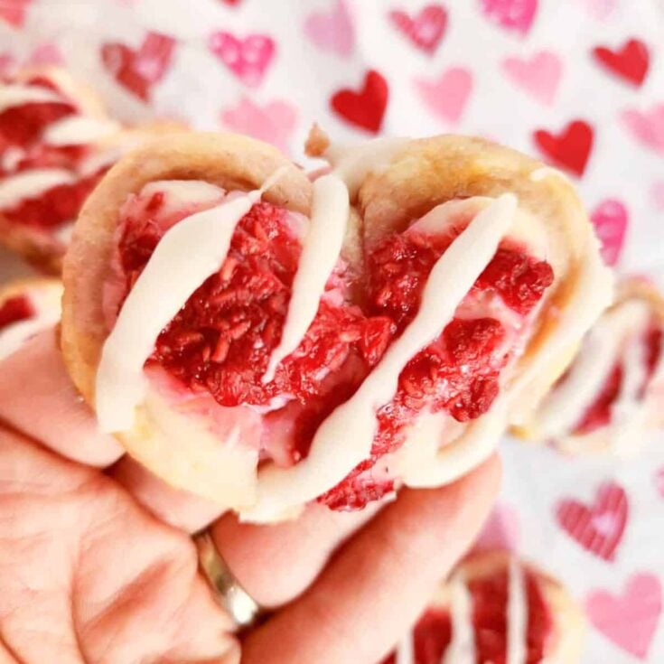 Raspberry cream cheese Danish pastry