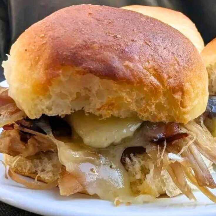 A plate of smoked BBQ pork sliders