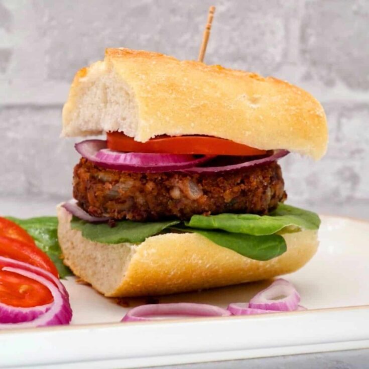 Spicy bean burger