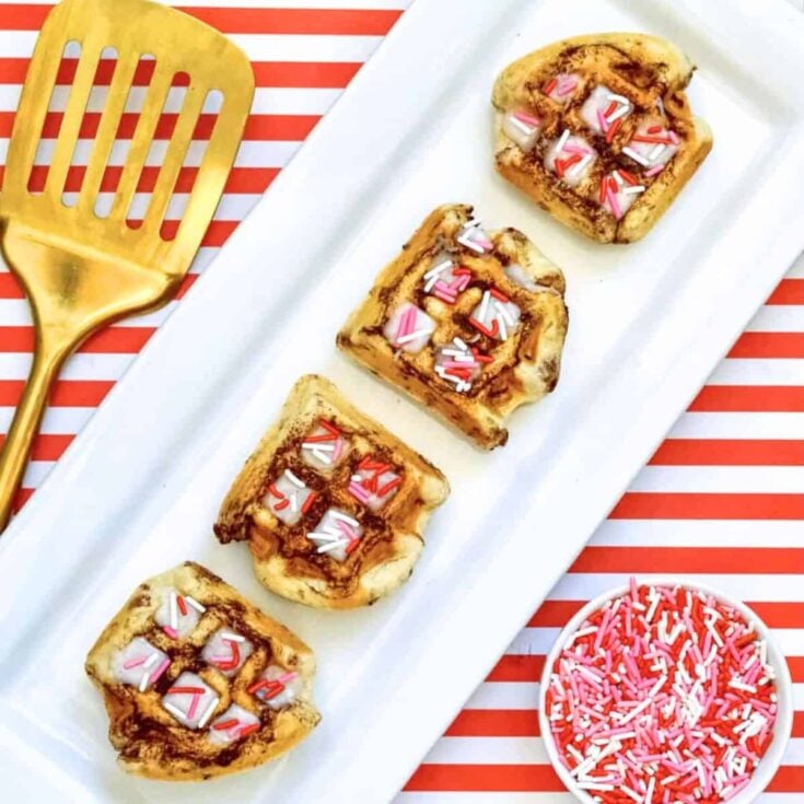 Sweet cinnamon roll waffles
