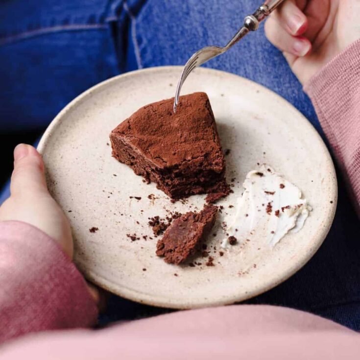 A slice of Torta Tenerina made after reading these Italian desserts