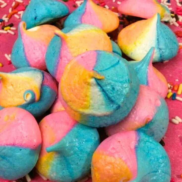 Colorful unicorn poop cookies