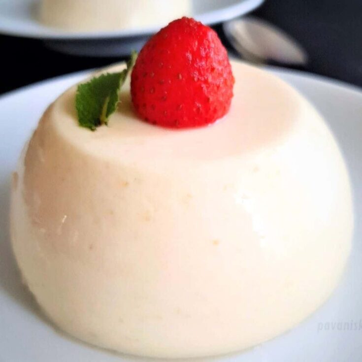Vanilla panna cotta on a plate