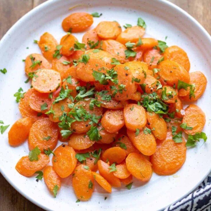 Vichy carrots on a plate