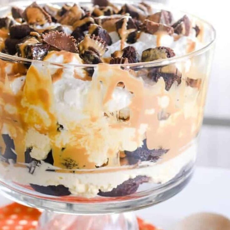 Brownie peanut butter cup trifle