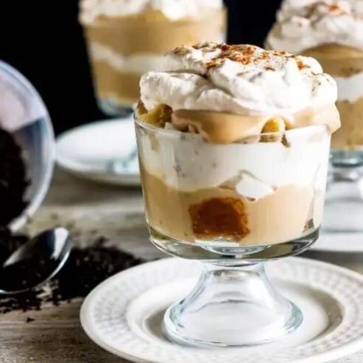 A big bowl of Chai spiced tea trifle