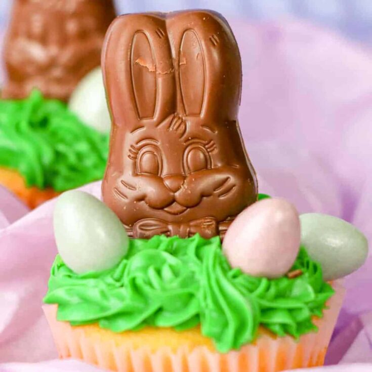 Chocolate Easter bunny cupcakes