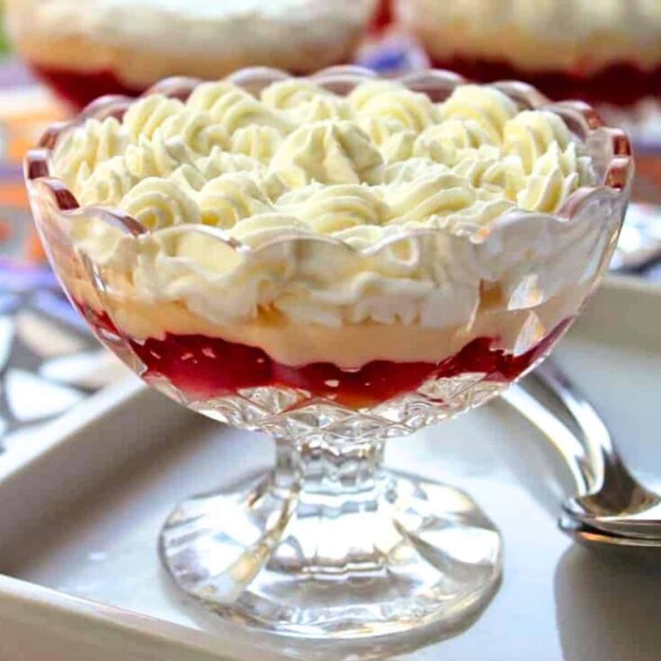 A big bowl of Christina's individual English trifle