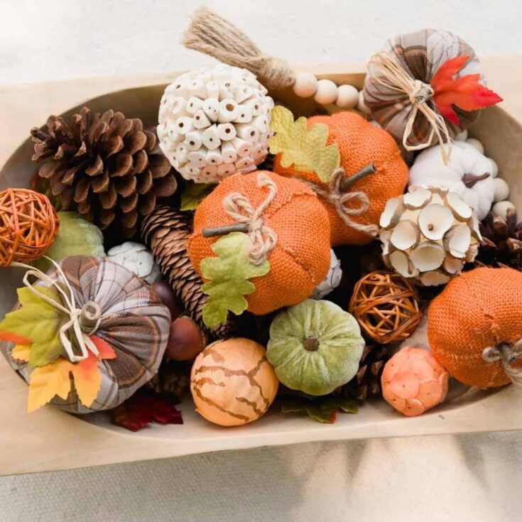 a Fall centerpiece made from craft