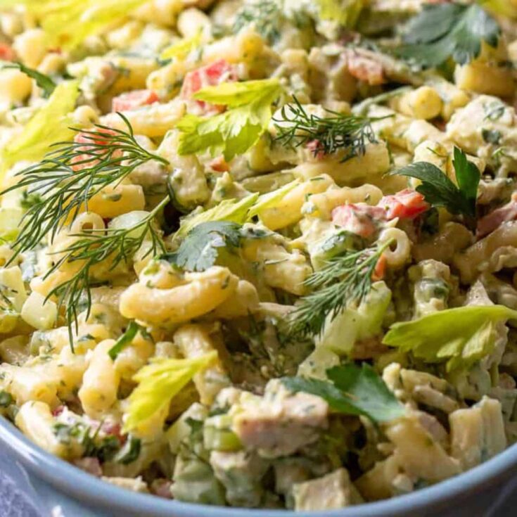Chicken macaroni salad made after reading these Potluck recipes