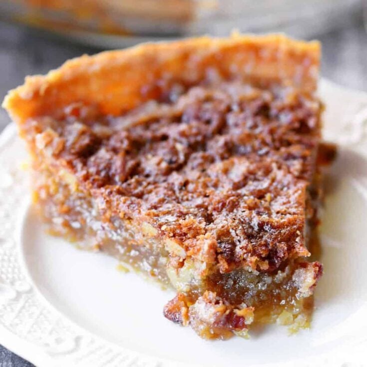 A slice of pecan pie