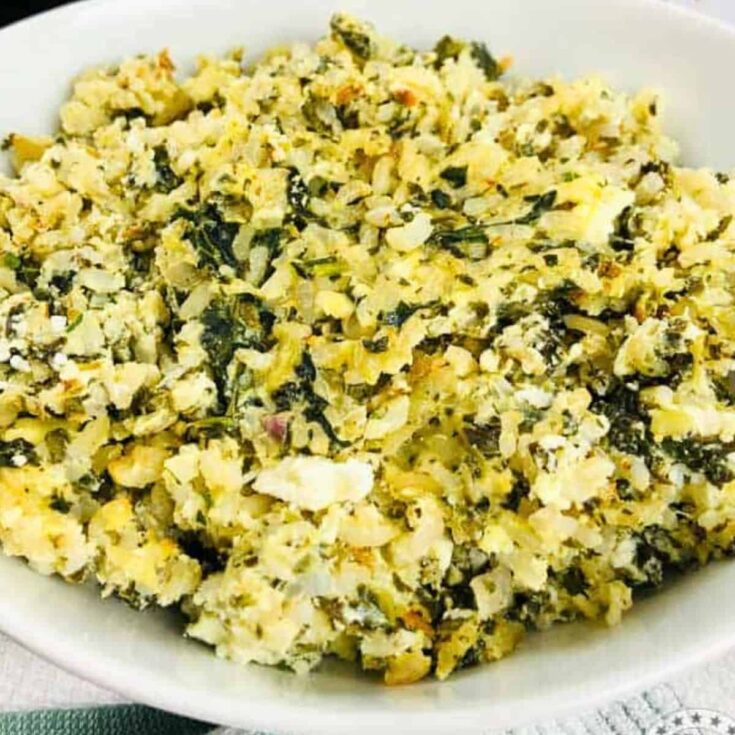 Spinach feta rice casserole