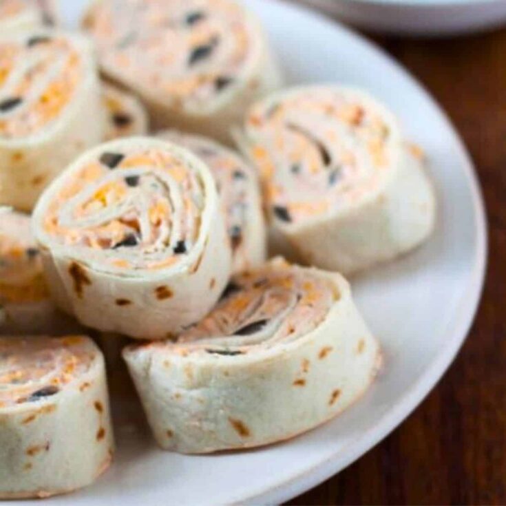 A plate of fiesta ranch cream cheese pinwheel