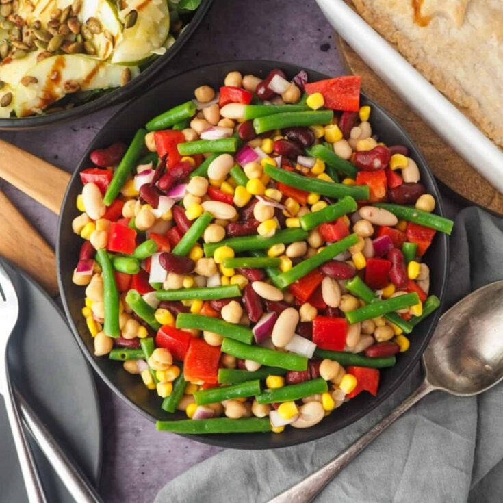 Four bean salad made after reading these Potluck recipes