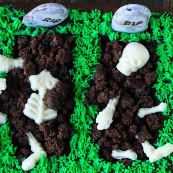 Halloween brownie graveyard made after reading these Halloween desserts